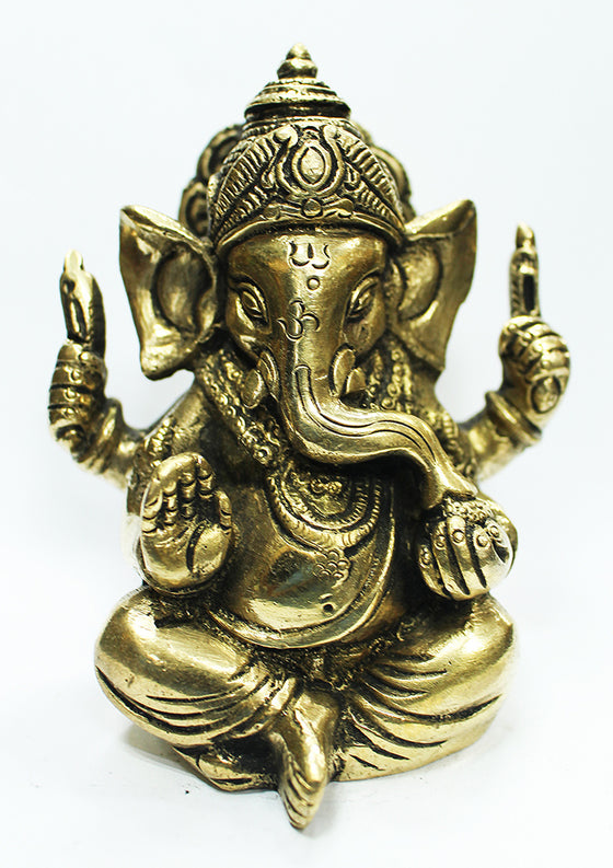 [[Small brass Ganesh statue///Petite statue de Ganesh en laiton]]