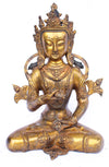 [[Antique gold brass Buddha statue///Ancienne statue de Bouddha en laiton doré]]