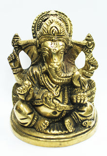  [[Small brass Ganesh statue///Petite statue de Ganesh en laiton]]