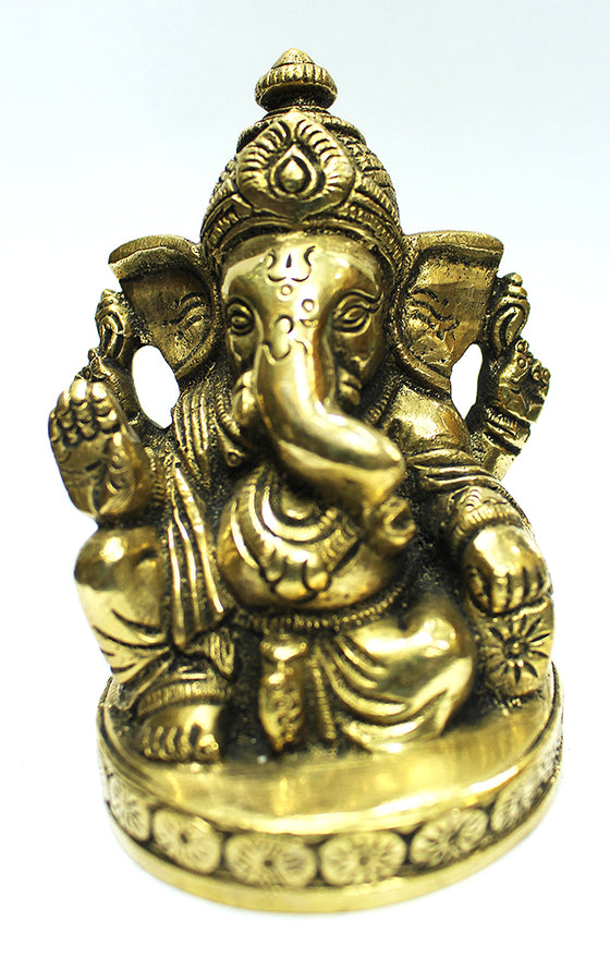 [[Small brass Ganesh statue///Petite statue de Ganesh en laiton]]