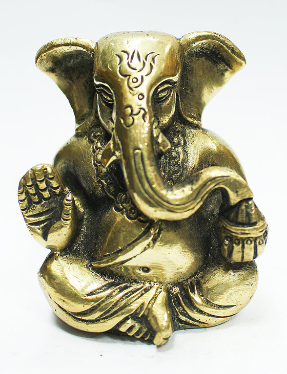 [[Small brass Ganesh statue///Petite statue de Ganesh en laiton]]