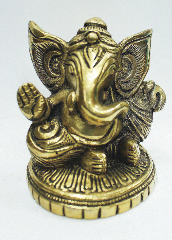 [[Small brass Ganesh statue///Petite statue de Ganesh en laiton]]