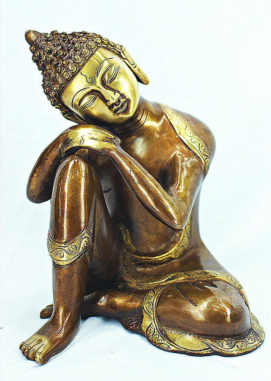 [[Copper and gold brass Buddha///Buddha en laiton cuivré et doré]]