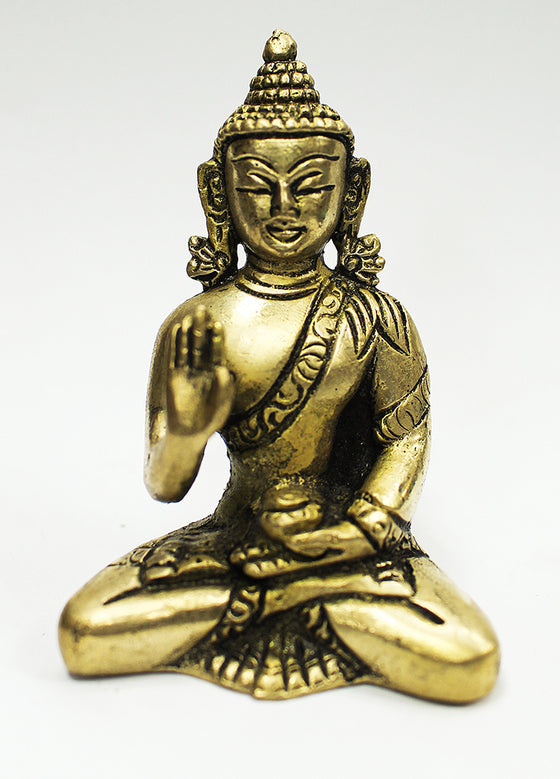 [[Small brass Buddha statue///Petite statue de Buddha en laiton]]
