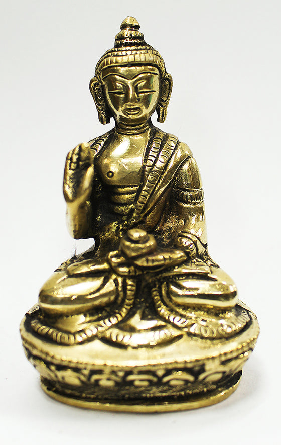 [[Small brass Buddha statue///Petite statue de Buddha en laiton]]