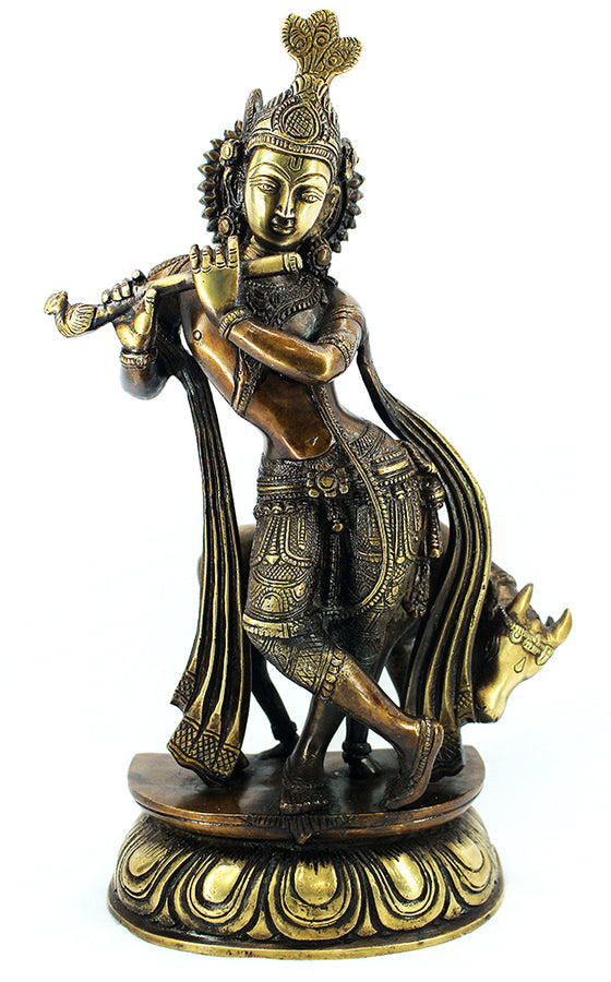 [[Brass Krishna and Nandi///Krishna et Nandi en laiton]]