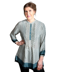  [[Lakshmi: Poly-silk long sleeve tunic///Lakshmi : Tunique avec manches longues en polyester et en soie ]]