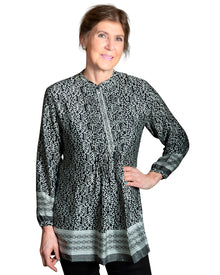  [[Arya: Poly-silk long sleeve tunic///Arya : Tunique avec manches longues en polyester et en soie ]]