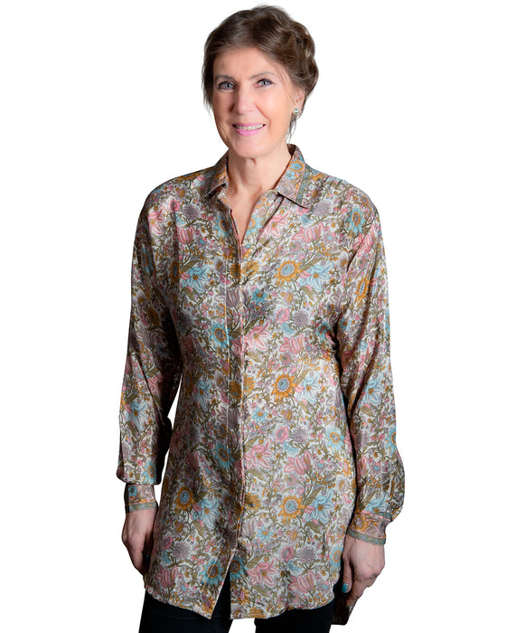 [[Chameli : Polysilk shirt with belt///Chameli : Chemise avec ceinture en polyester et soie]]