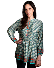  [[Daksha: Poly-silk long sleeve tunic///Daksha : Tunique avec manches longues en polyester et en soie ]]