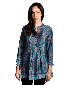  [[Divya: Poly-silk long sleeve tunic///Divya : Tunique avec manches longues en polyester et en soie ]]