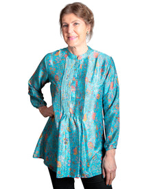  [[Ela: Poly-silk long sleeve tunic///Ela : Tunique avec manches longues en polyester et en soie ]]