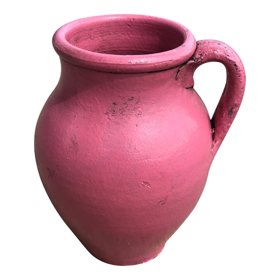 [[Pink handmade turkish terracotta pot///Pot en terre cuite rose turque fait à la main]]