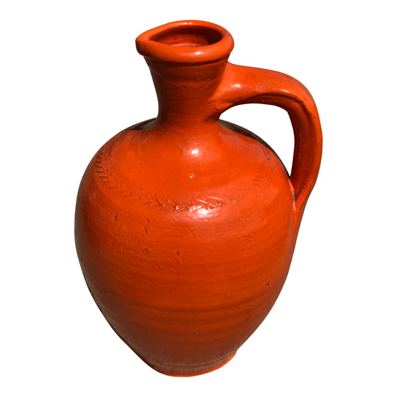[[Orange handmade turkish terracotta pot///Pot en terre cuite orange turque fait à la main]]