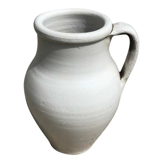 [[White handmade turkish terracotta pot///Pot en terre cuite blanc turque fait à la main]]