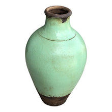  [[Ocean green handmade turkish terracotta pot///Pot en terre cuite vert marin turque fait à la main]]