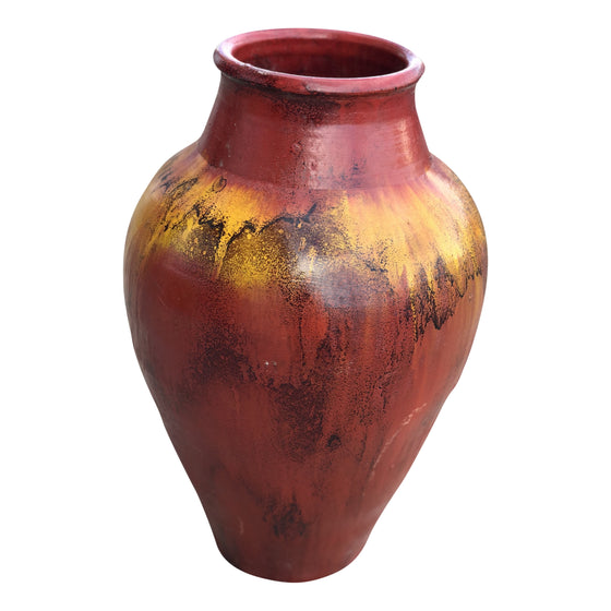 [[Orange yellow handmade turkish terracotta pot///Pot en terre cuite orange jaune turque fait à la main]]