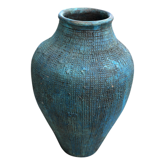 [[Turquoise handmade turkish terracotta pot///Pot en terre cuite turquoise turque fait à la main]]