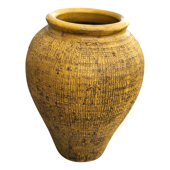 [[Yellow handmade turkish terracotta pot///Pot en terre cuite jaune turque fait à la main]]