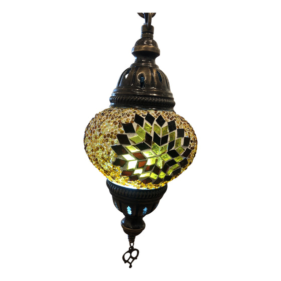 [[Small amber mosaic table light///Petite lampe de table en mosaïque ambre]]