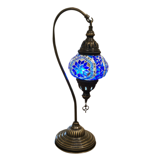 [[Blue mosaic table light///Lampe de table en mosaïque bleue]]