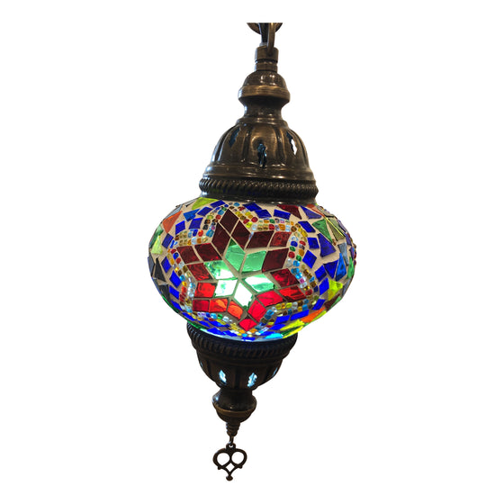 [[Small blue multi color mosaic table light///Petite lampe de table en mosaïque bleue multicolore]]
