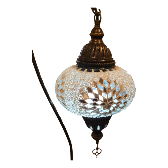 [[White mosaic table light///Lampe de table en mosaïque blanche]]