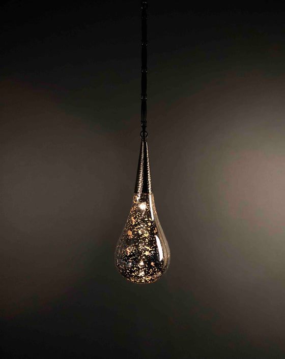 [[Rain drop : hand blown glass pendant light///Goutte de pluie : pendentif lumineux en verre soufflé à la main]]