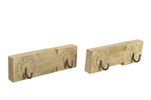  [[Natural beige wall hanger with 2 hooks///Accroche murale beige naturel avec 2 crochets]]
