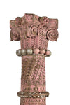 [[Pastel rose old teak wood pillar///Pilier en bois de teck ancien rose pastel]]