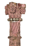 [[Pastel rose old teak wood pillar///Pilier en bois de teck ancien rose pastel]]