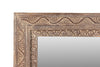 [[Pastel beige old teak door frame with a mirror///Cadre de porte en vieux bois de teck beige pastel avec un miroir]]