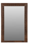 [[Old teak door frame with a mirror///Cadre de porte en ancien bois de teck avec un miroir]]