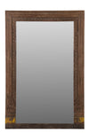 [[Old teak door frame with a mirror///Cadre de porte en ancien bois de teck avec un miroir]]
