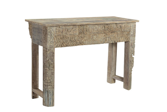 [[Side table with old teak wood carvings///Table d'appoint en ancien bois de teck avec des sculptures]]