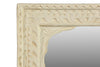 [[Whitewashed old teak wood window frame with a mirror///Cadre de fenêtre en vieux bois de teck blanchi à la chaux avec un miroir]]