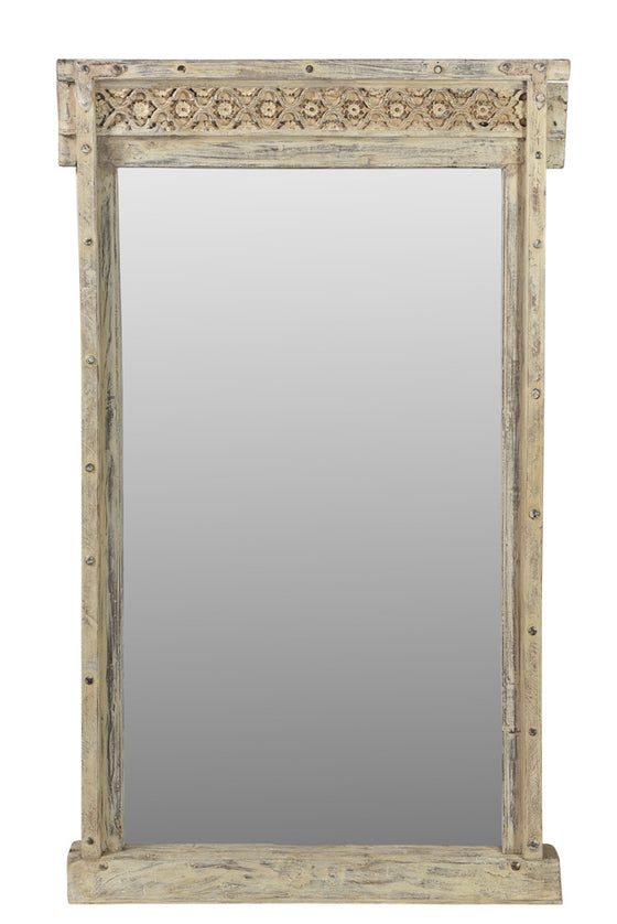 [[Old teak wooden mirror frame///Cadre de miroir en ancien bois de teck]]