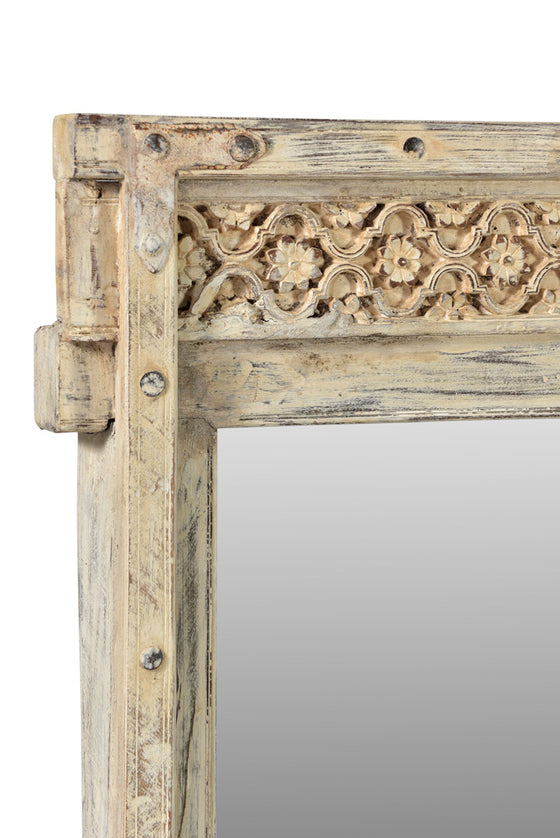 [[Old teak wooden mirror frame///Cadre de miroir en ancien bois de teck]]