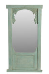 [[Pastel blue old window with a mirror///Ancienne fenêtre bleue pastel avec un miroir]]
