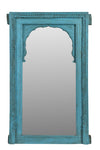[[Turquoise old window with a mirror///Ancienne fenêtre turquoise avec un miroir]]