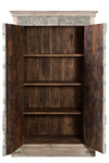 [[Pastel blue cabinet with old teak doors///Armoire bleue pastel avec de vieilles portes en teck]]