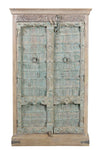 [[Pastel blue cabinet with old teak doors///Armoire bleue pastel avec de vieilles portes en teck]]