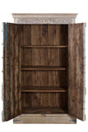 [[Pastel blue cabinet with old teak doors///Armoire bleue pastel avec de vieilles portes en teck]]