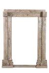 [[Old teak door frame with a mirror///Cadre de porte en ancien bois de teck avec un miroir]]