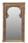 [[Old teak wood window with a mirror///Ancienne fenêtre en bois de teck avec un miroir]]