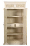 [[Whitewashed wardrobe with old doors and a vintage lock///Armoire blanchie à la chaux avec des portes anciennes et une serrure d'époque]]