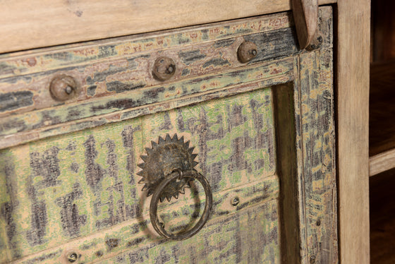 [[Wooden TV-unit with old teak wood doors///Meuble TV en bois avec portes en ancien bois de teck]]