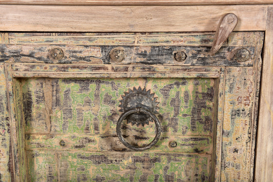 [[Wooden TV-unit with old teak wood doors///Meuble TV en bois avec portes en ancien bois de teck]]