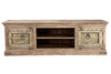 [[Wooden TV-unit with old teak wood doors///Meuble TV en bois avec portes en ancien bois de teck]]