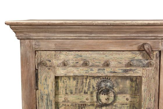 [[Wooden TV-unit with old teak wood doors///Meuble TV en bois avec portes en ancien bois de teck]]